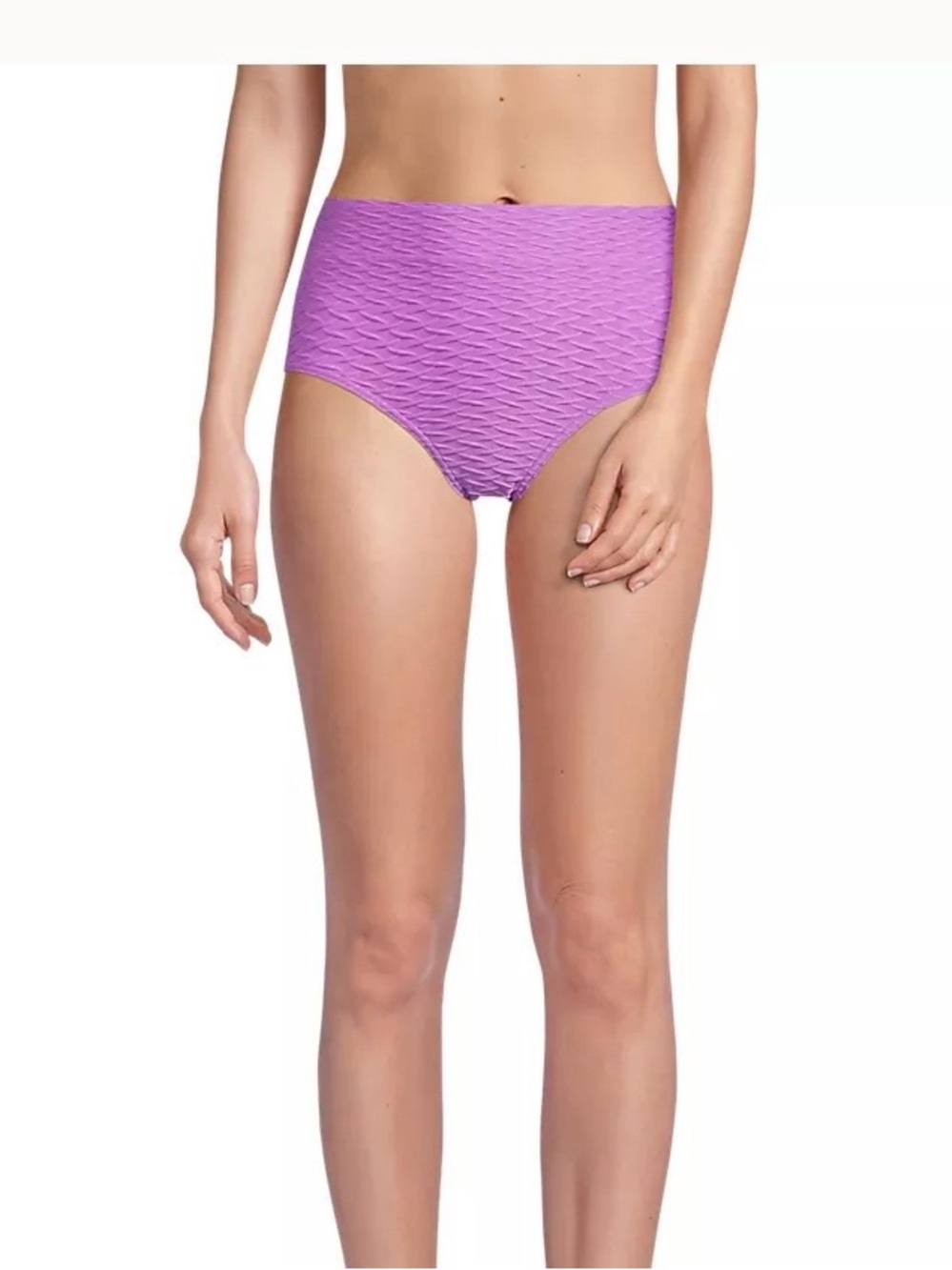 Lands end High-Waist Textured Bikini bottom in Lavender nwt size 2